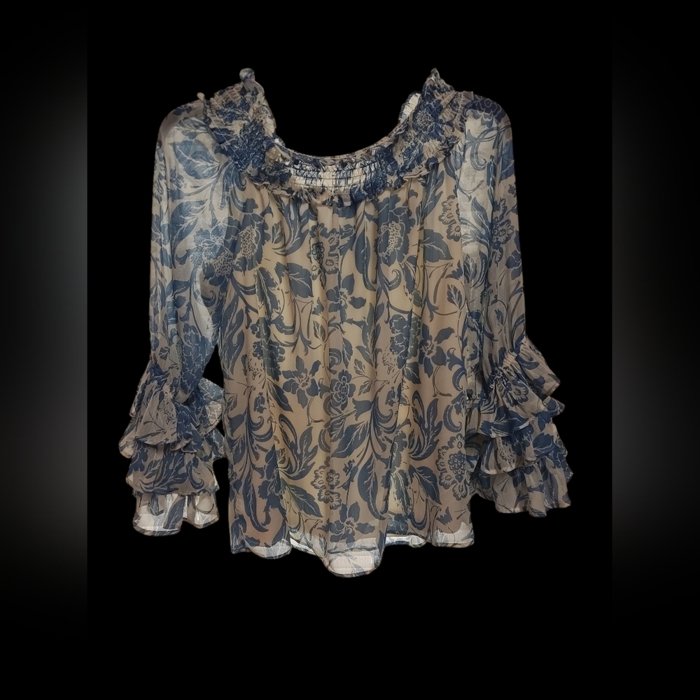 CeCe Off-the-Shoulder Ruffle Cuff Blouse
